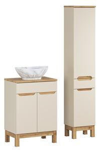 Comad Koupelnová sestava Bali Casad Pati s umyvadlem, deskou a skříňkami 60 cm kašmírová/dub wotan