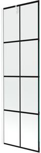 Mexen Next, vanová zástěna 1-křídlová 60 x 150 cm, fixní křídlo, 6 mm čiré sklo s černým vzorem, bílý profil, 895-060-000-00-77-20