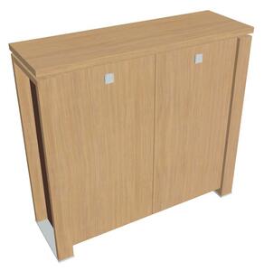 Střední skříň Verno+ S 140 x 46 x 130 cm , dub světlý / hnědá