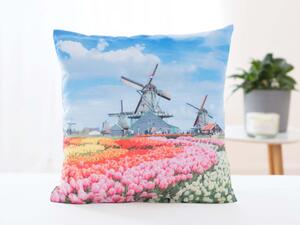 Povlak na polštářek 40 × 40 cm – Větrné mlýny v Holandsku