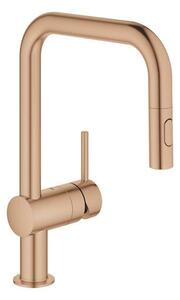 Dřezová baterie GROHE Minta s vytahovací sprškou, 2 proudy Warm Sunset 32322DL2