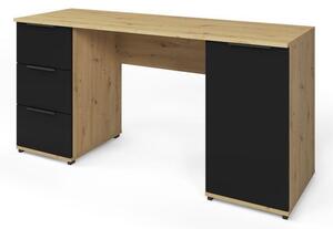 TIVO 160, velký stůl, dub artisan - černý, 160 x 52 cm