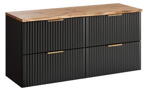 Comad Závěsná skříňka Casad Nature s deskou 120 cm černá/dub wotan