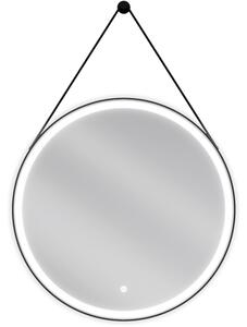 Mexen Reni, LED koupelnové zrcadlo s podsvícením 70x70 cm, 6000K, černý rám, ochrana proti zamlžování, 9812-070-070-611-70