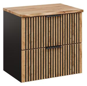 Comad Závěsná skříňka Casad Nature s deskou 60 cm dub wotan/černá