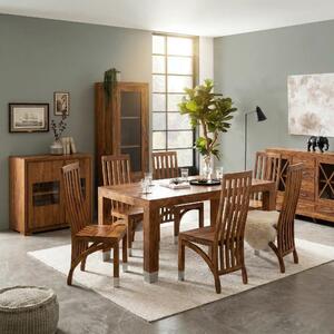 Sob nábytek - Dřevěný jídelní set Margao Stůl 140x80 + 4 jídelní židle - F0ORS-161