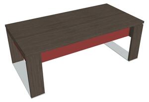 Stůl Verno+ S 200 x 100 cm, dub antracit / červená