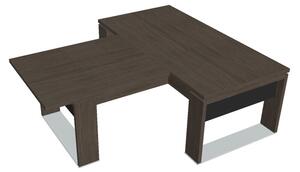 Stůl Verno+ S 200 x 220 cm s jednacím prvkem, dub antracit / černá