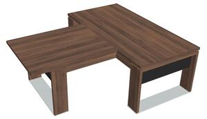 Stůl Verno+ S 200 x 220 cm s jednacím prvkem, ořech / černá