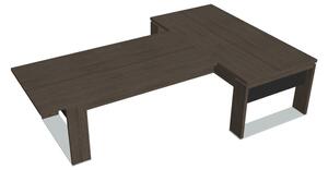 Stůl Verno+ S 200 x 300 cm s jednacím prvkem, dub antracit / černá