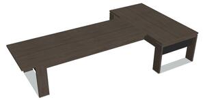 Stůl Verno+ S 200 x 370 cm s jednacím prvkem, dub antracit / černá