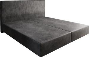 DELIFE Boxspring postel Dream-Well mikrovlákno antracitová vintage 200×200 cm bez nohou