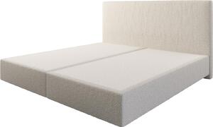 DELIFE Boxspring postel Dream-Well bouclé krémová bílá 200×200 cm bez nohou