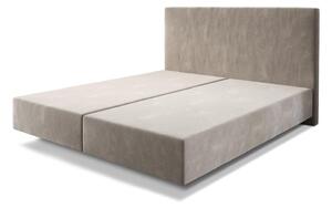 DELIFE Boxspring postel Dream-Well 180x200 béžová mikrovelur bez nožiček