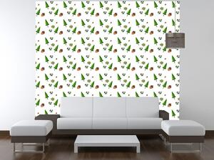 Fototapeta Zelené stromky a žaludy Materiál: Samolepící, Rozměry: 200 x 135 cm