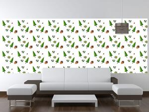 Fototapeta Zelené stromky a žaludy Materiál: Samolepící, Rozměry: 95 x 205 cm