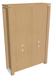 Vysoká skříň Verno+ 140 x 46 x 210 cm, dělená, dub světlý