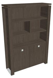 Vysoká skříň Verno+ 140 x 46 x 210 cm, s regálem, dub antracit