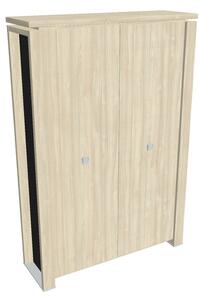 Vysoká šatní skříň Verno+ S 140 x 46 x 210 cm , akát / černá