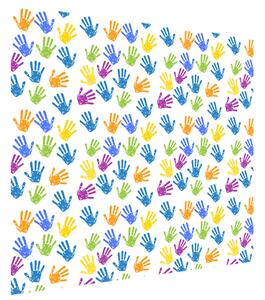 Gario Fototapeta Barevné dětské ručičky Materiál: Latexová, Velikost: 536 x 240 cm