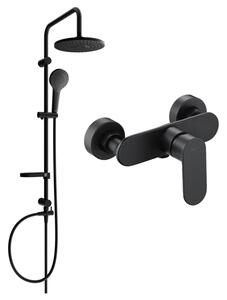 Mexen Erik sprchový set s dešťovou sprchou a sprchovou baterií Milo, černá, 71340205-70