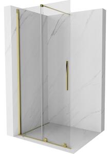 Mexen Velar, posuvné dveře do otvoru typ Walk-In 80 cm, 8mm čiré sklo, zlatá lesklá, 871-080-000-03-50