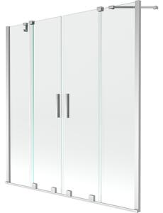 Mexen Velar Duo, 2-křídlová posuvná vanová zástěna 140 x 150 cm, 8mm čiré sklo, chromový profil, 896-140-000-02-01
