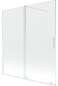 Mexen Velar, 2-křídlová posuvná vanová zástěna 150 x 150 cm, 8mm čiré sklo, bílý profil, 896-150-000-01-20