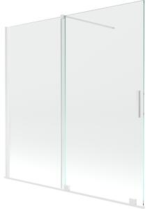 Mexen Velar, 2-křídlová posuvná vanová zástěna 160 x 150 cm, 8mm čiré sklo, bílý profil, 896-160-000-01-20