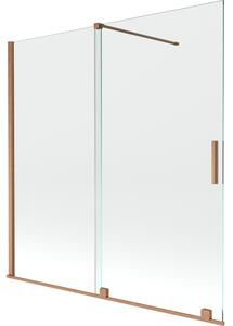 Mexen Velar, 2-křídlová posuvná vanová zástěna 160 x 150 cm, 8mm čiré sklo, měděná matná, 896-160-000-01-65