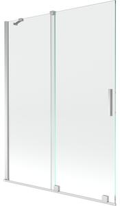 Mexen Velar, 2-křídlová posuvná vanová zástěna 130 x 150 cm, 8mm čiré sklo, chromový profil, 896-130-000-01-01