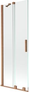 Mexen Velar, 2-křídlová posuvná vanová zástěna 70 x 150 cm, 8mm čiré sklo, měděná matná, 896-070-000-01-65