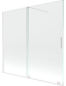 Mexen Velar, 2-křídlová posuvná vanová zástěna 170 x 150 cm, 8mm čiré sklo, bílý profil, 896-170-000-01-20