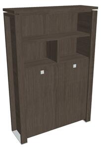 Vysoká šatní skříň Verno+ 140 x 46 x 210 cm, s regálem, dub antracit