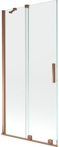 Mexen Velar, 2-křídlová posuvná vanová zástěna 90 x 150 cm, 8mm čiré sklo, růžové zlato, 896-090-000-01-60