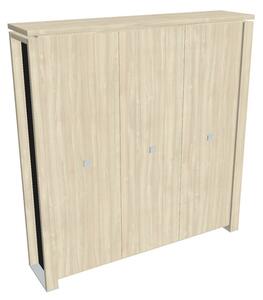 Vysoká šatní skříň Verno+ S 200 x 46 x 210 cm , akát / černá