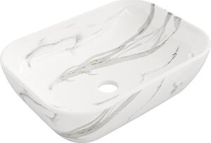 Mexen Rita, umyvadlo na desku 455x325x135 mm, bílá-imitace kamene, 21084584