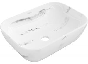 Mexen Rita, umyvadlo na desku 455x325x135 mm, bílá-imitace bílého kamene, 21084582
