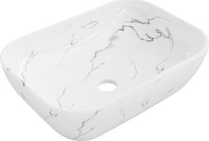 Mexen Rita, umyvadlo na desku 455x325x135 mm, bílá-imitace bílého kamene, 21084583