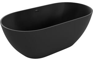 Mexen Rimini volně stojící vana z konglomerátu 150 x 75 cm, černá mat - 57241507570