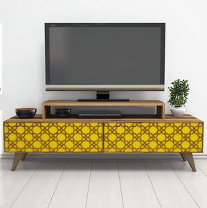 TV stolek/skříňka Clementine (ořech + žlutá). 1088569