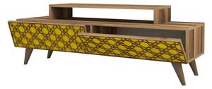 TV stolek/skříňka Clementine (ořech + žlutá). 1088569