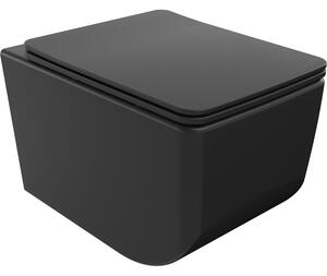 Mexen Vera WC mísa Rimless s pomalu sklopným sedátkem slim, duroplast, černá mat - 30164070