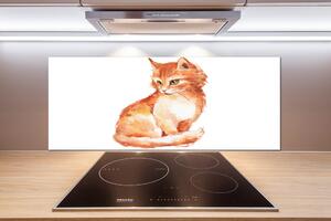 Skleněný panel do kuchynské linky Červená kočka pl-pksh-125x50-f-120895228
