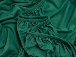 Jersey prostěradlo s lycrou Deluxe 90 × 200 cm – tmavě zelené