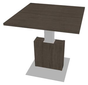 Výškově nastavitelný jednací stůl Verno+ 120 x 120 cm, dub antracit