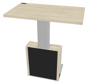 Výškově nastavitelný jednací stůl Verno+ S 120 x 70 cm, akát / černá