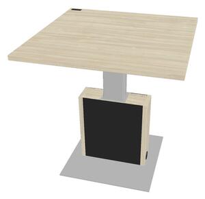 Výškově nastavitelný jednací stůl Verno+ S 120 x 120 cm, akát / černá