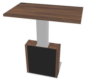 Výškově nastavitelný jednací stůl Verno+ S 120 x 70 cm, ořech / černá