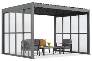 Lagos 3x3 volně stojící pergola s dveřmi na 3 strany Garden Point antracitová
